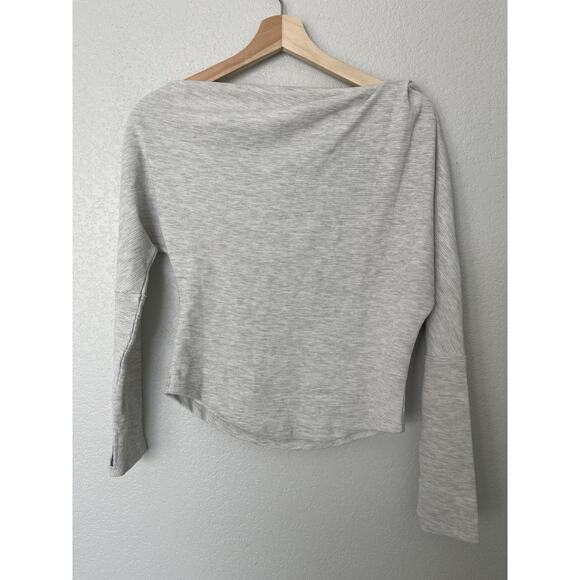 WE THE FREE NWT Gigi Off the Shoulder Ribbed Top Women's Size Small Gray - Picture 4 of 10